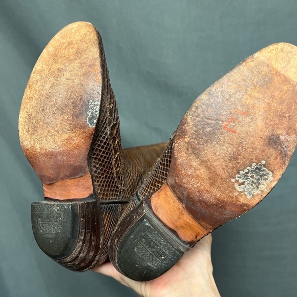 Vintage snakeskin Justin boots cowboy boots cowgirl snake boots - Picture 5 of 8
